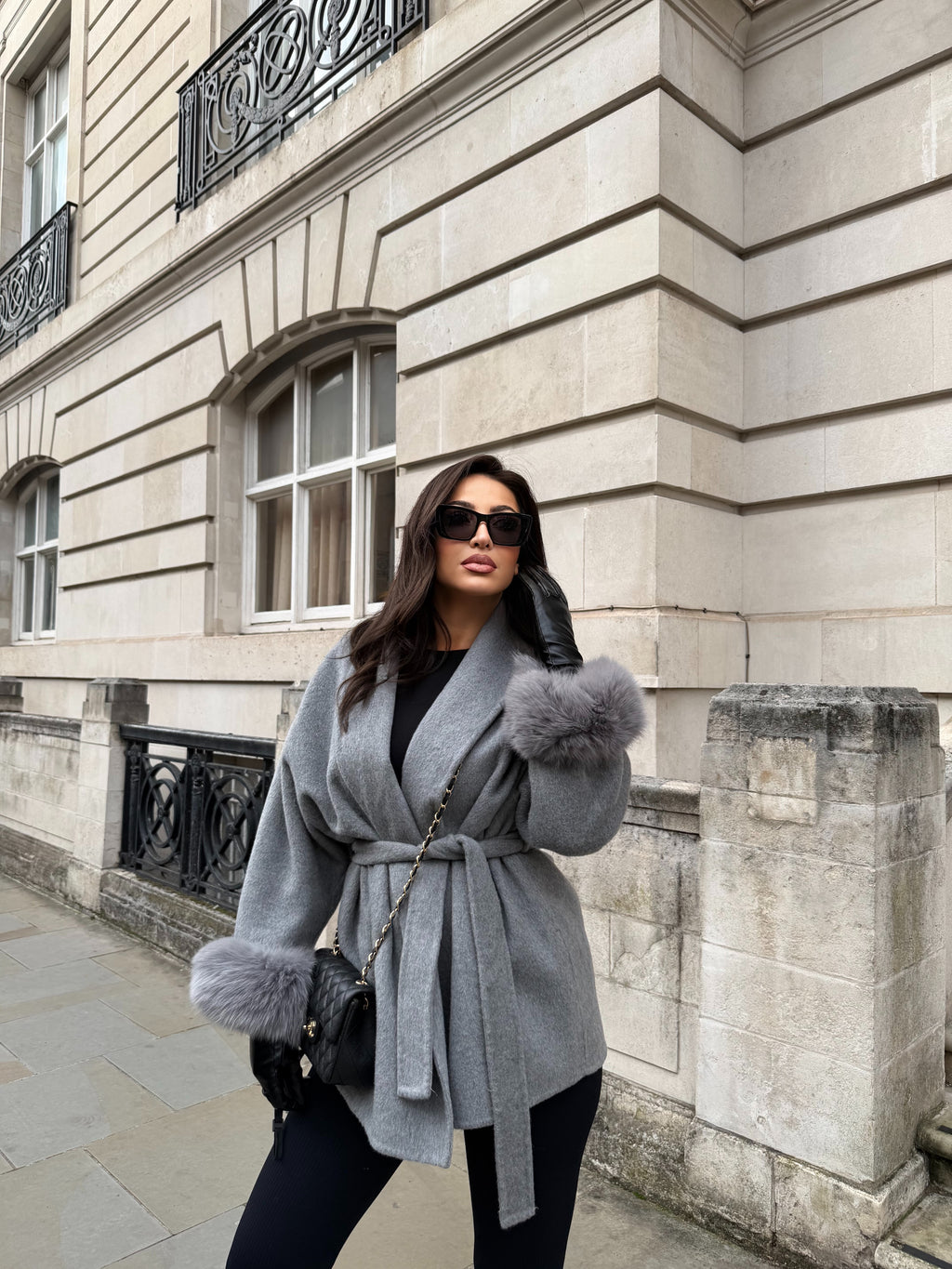 The Luxe Coat – Storm Grey (100% Wool)