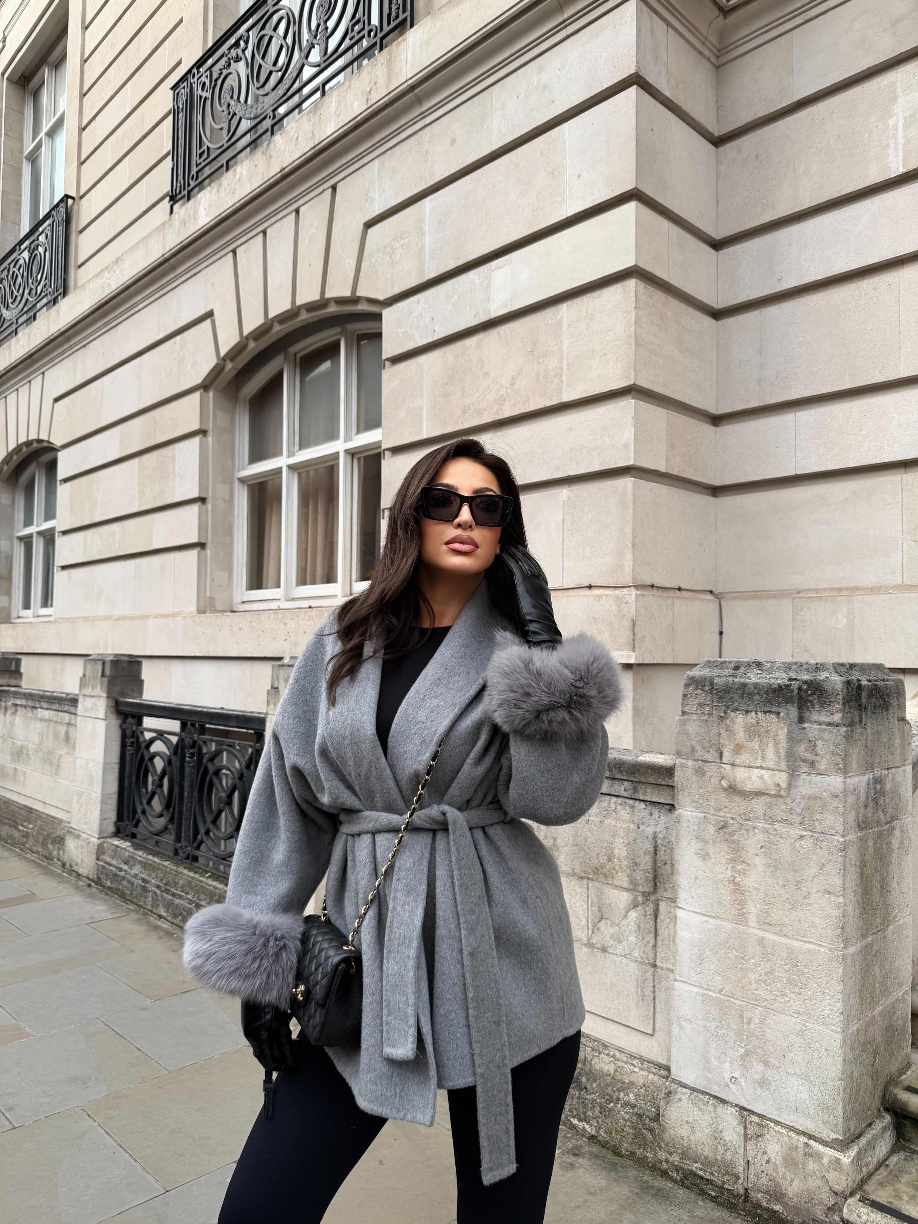 The Luxe Coat – Storm Grey (100% Wool)