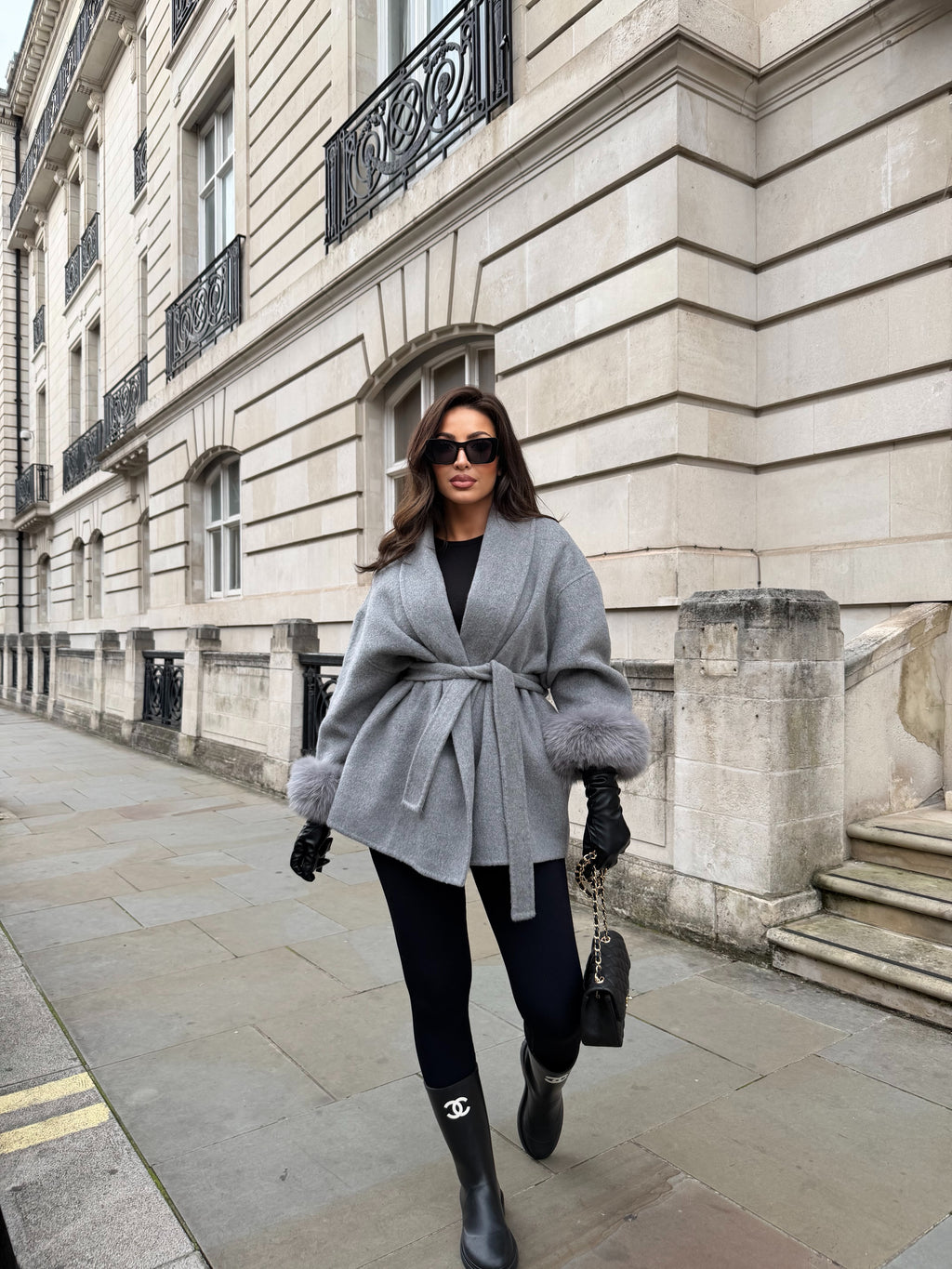 The Luxe Coat – Storm Grey (100% Wool)