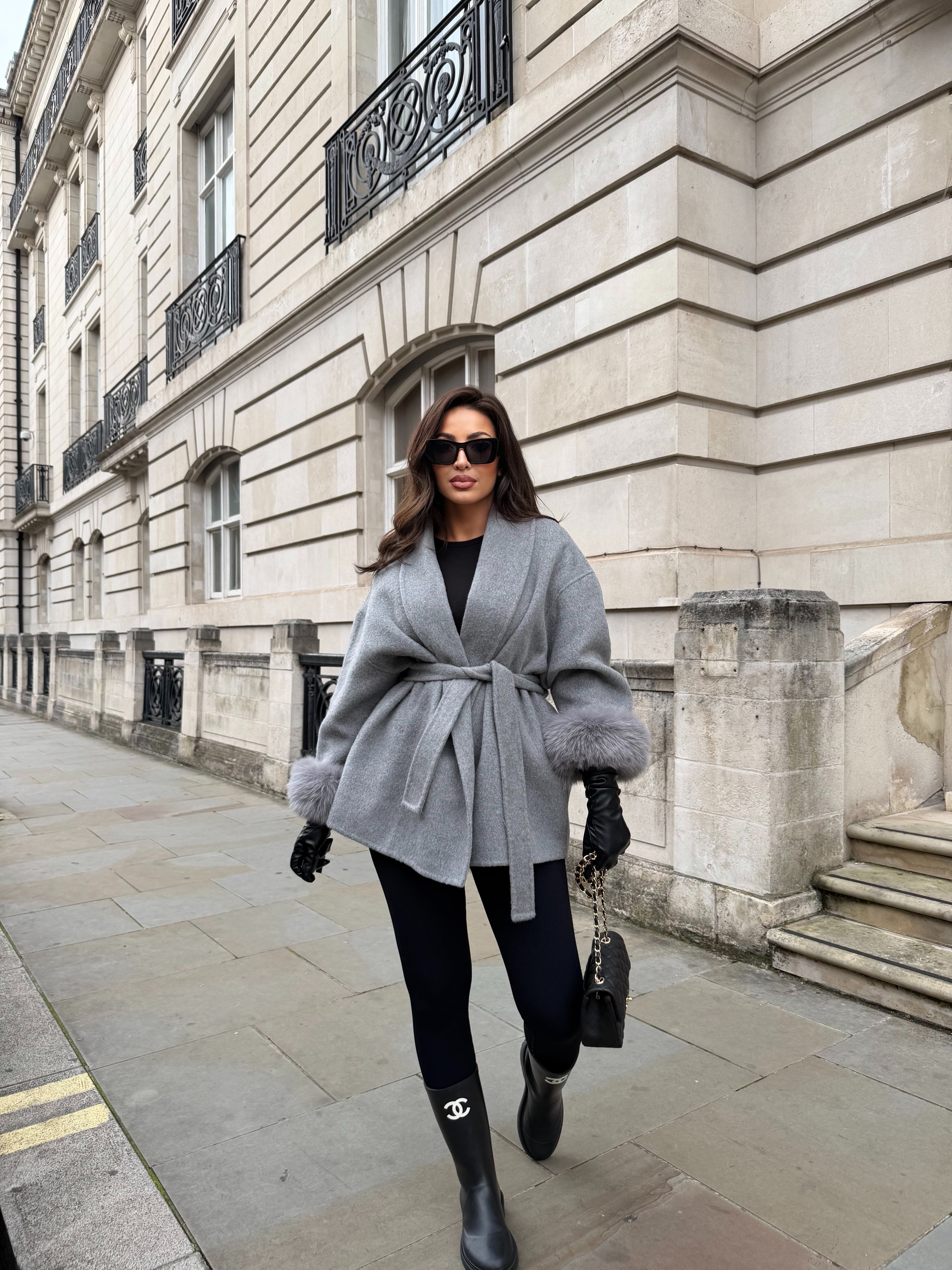 The Luxe Coat – Storm Grey (100% Wool)