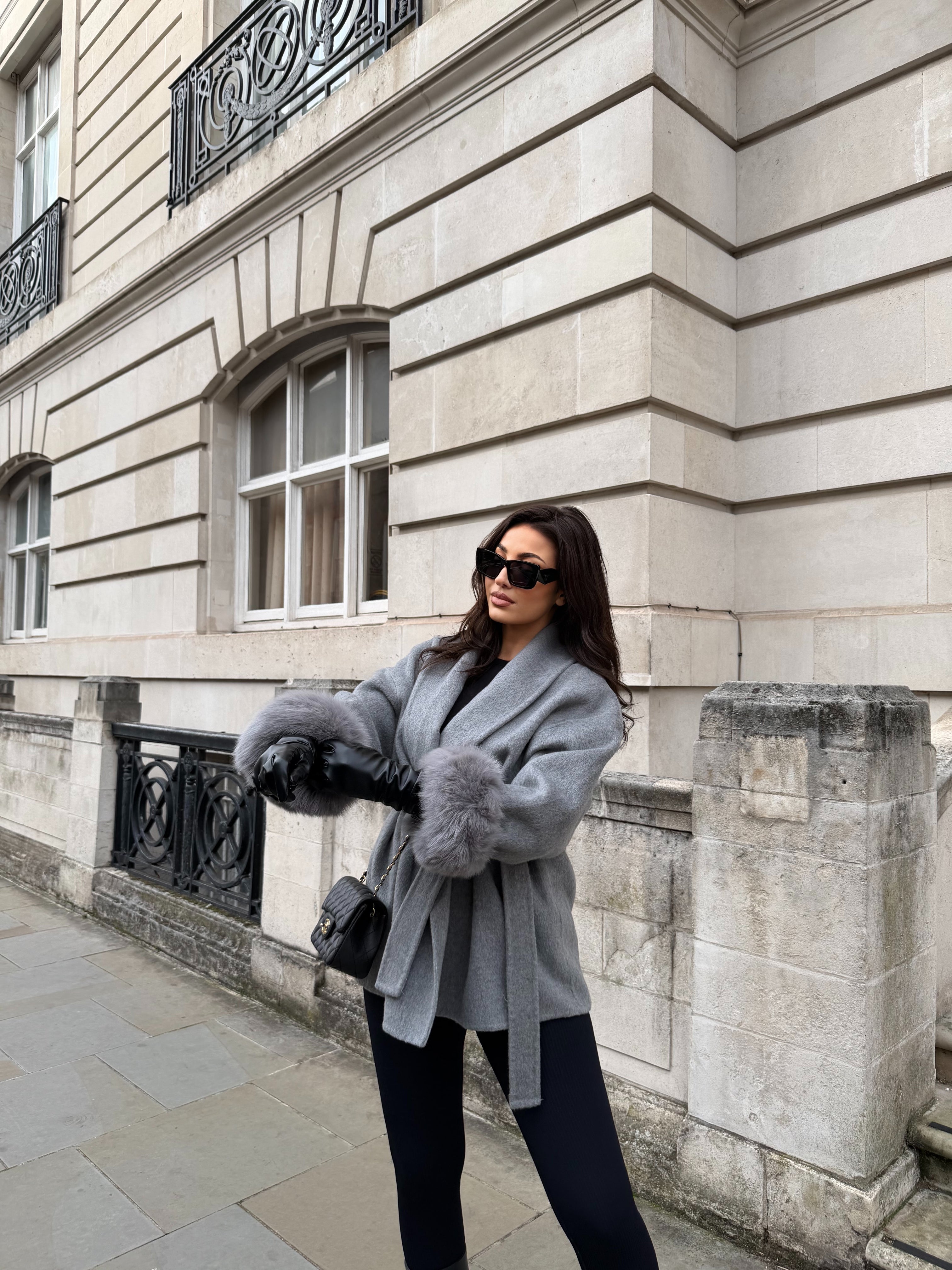 The Luxe Coat – Storm Grey (100% Wool)