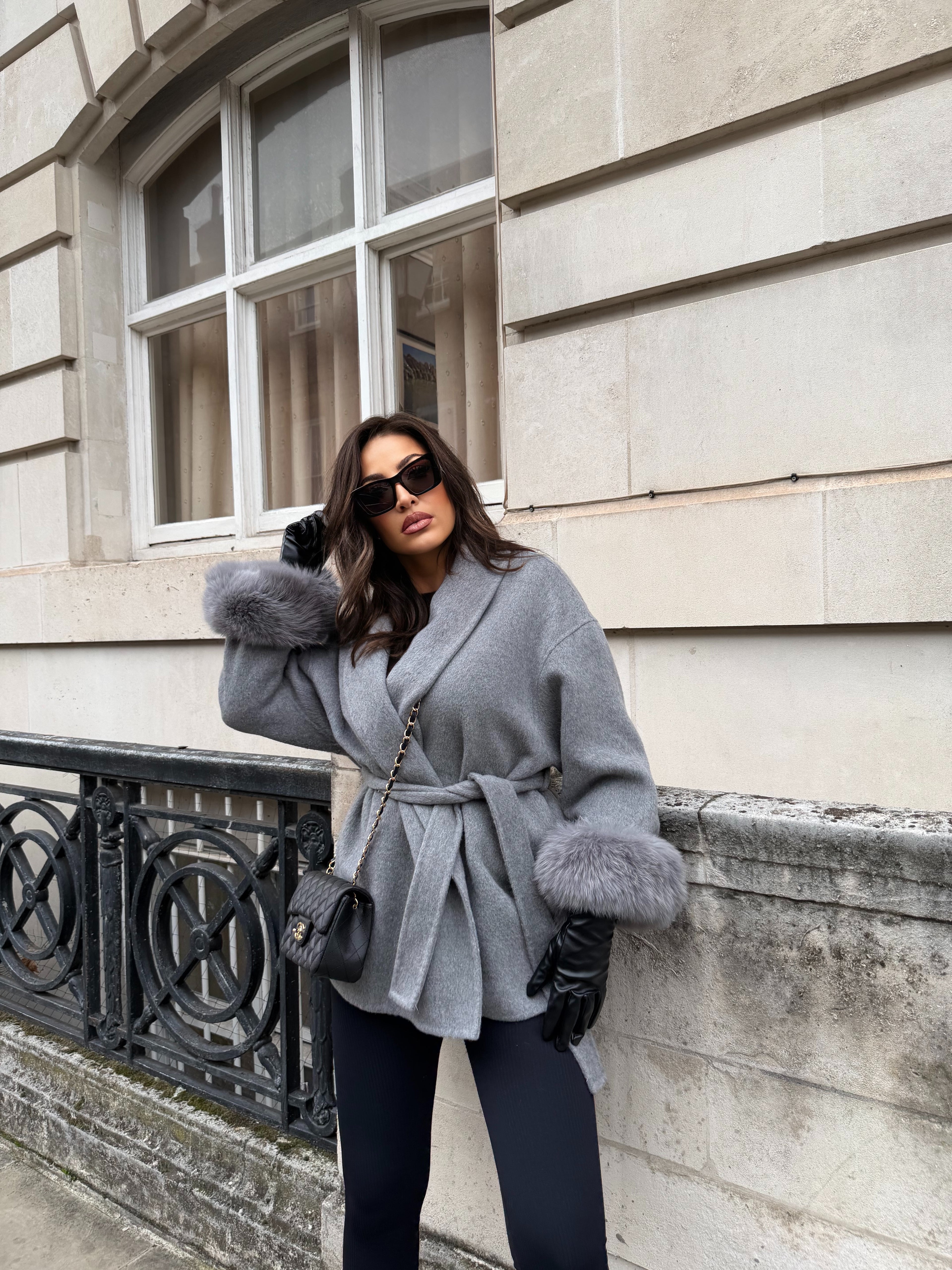 The Luxe Coat – Storm Grey (100% Wool)